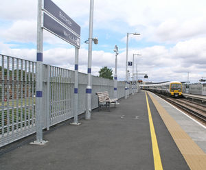 Barrier fencing and soffit grating panels at Rochester Station