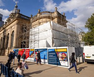 Hoardfast protective site hoarding for cathedral renovation works