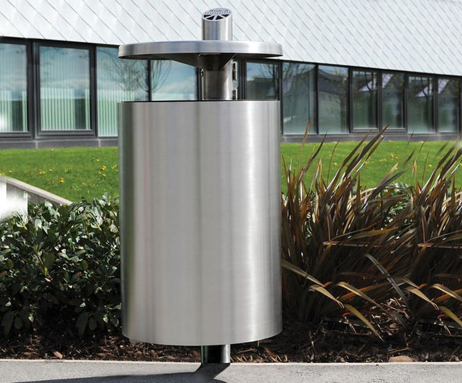 Apollo 100 hooded litter bin - post-mounted