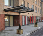 Baskeyfield Entrance Canopy - steel and glass wall-mounted shelter