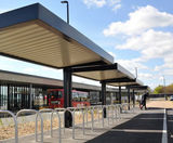 Burntwood Cantilever Cycle Shelter - steel outdoor bike shelter - on this page