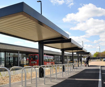 Burntwood Cantilever Cycle Shelter - steel outdoor bike shelter