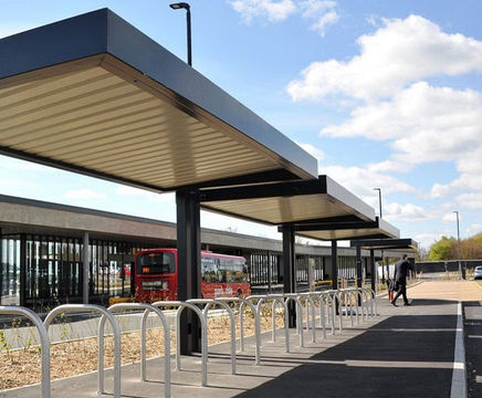 Burntwood Cantilever Cycle Shelter - steel outdoor bike shelter