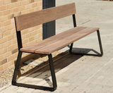 Caerphilly Seat - steel frame timber bench - on this page