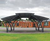 Cambridge Arch - modular steel and PETg outdoor canopy - on this page