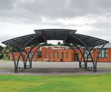 Cambridge Arch - modular steel and PETg outdoor canopy