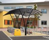 Cambridge Hybrid - steel cycle shelter for outdoor bike storage - on this page