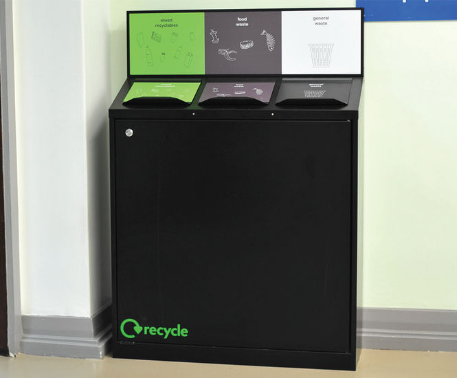 Daventry Internal Recycling Bin - triple compartment waste container