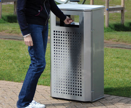 Derby Slimline Litter Bin - Stainless Steel