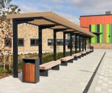 Didcot Pergola - stainless steel and timber outdoor shelter - on this page