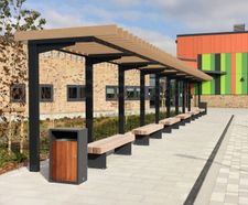 Didcot Pergola - stainless steel and timber outdoor shelter