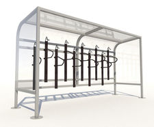 Eco-Guest Space Saving Shelter - steel outdoor bike storage