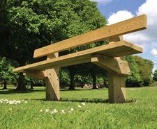 Edale - rustic 3-slat wooden seat