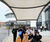 Fabric Arc Canopy - white PVC outdoor shelter for dining or social spaces 2