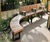 Helston - contemporary curved mild steel and timber bench 6