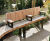 Helston - contemporary curved mild steel and timber bench 10