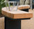 Helston - contemporary curved mild steel and timber bench 4