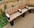 Helston - contemporary curved mild steel and timber bench 12