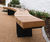 Helston - contemporary curved mild steel and timber bench 13