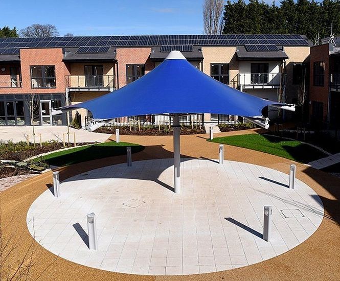 Hexagonal Conic Canopy - white PVC outdoor weather shelter