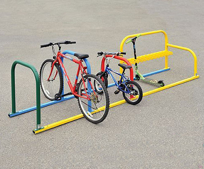 Hybrid Scooter/Cycle Rack - steel bike and scooter storage for schools