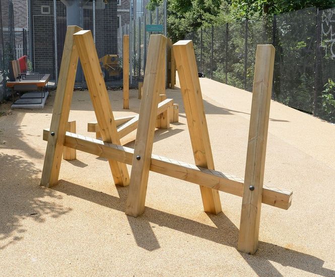 Duck & Weave - playground balance beam