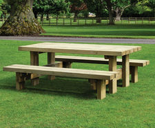 Land Picnic Bench - solid timber table and bench