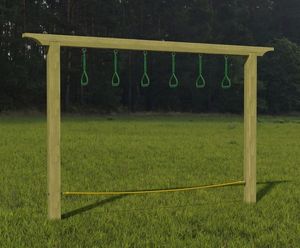 Wooden Playground Trapeze Rings - outdoor gym rings for children