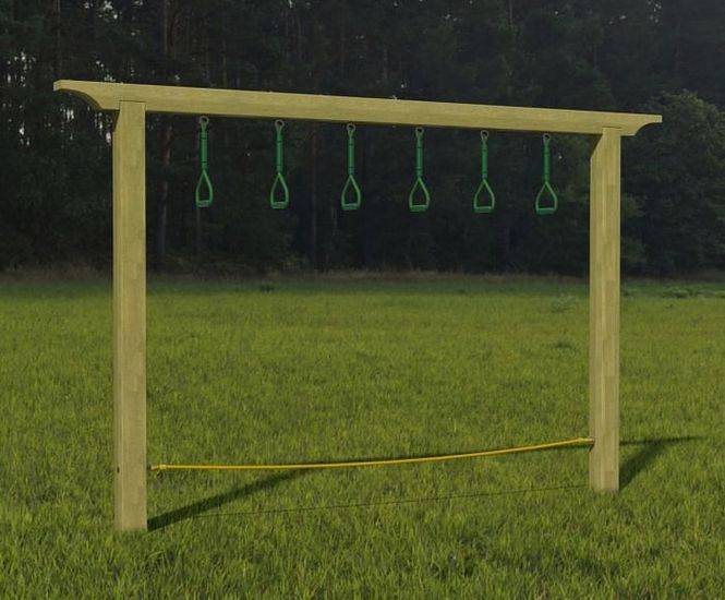 Wooden Playground Trapeze Rings - outdoor gym rings for children