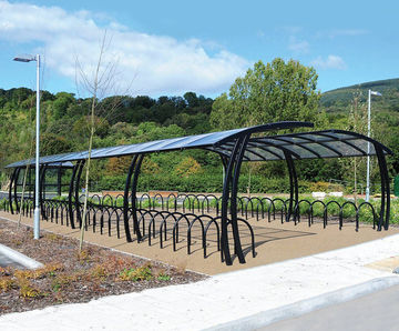 Lightwood Cycle Shelter - curved cantilever bike storage