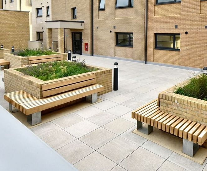 Seating, bins and cycle stands - Darwin Green, Cambridge
