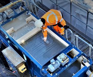 Treatment of hydrodemolition blast water at New Elvet Bridge