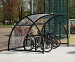 New Sheffield Cycle Shelters - curved PET bike storage