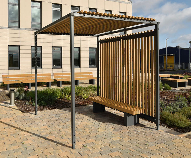 Palisade Brise Soleil - steel and timber outdoor sun shade canopy