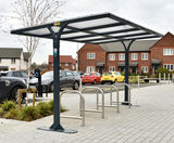 Premier Cycle Shelter - steel and PET outdoor bike storage - on this page