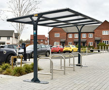 Premier Cycle Shelter - steel and PET outdoor bike storage