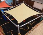 Square Perimeter Beam Shade Sail - HDPE outdoor sun canopy with steel frame
