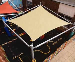 Square Perimeter Beam Shade Sail - HDPE outdoor sun canopy with steel frame