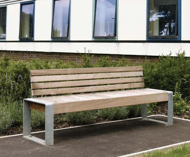 Wiltshire Seat - steel and timber outdoor bench
