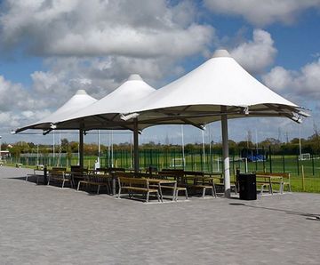 Triple Conic - large fabric canopy for outdoor covered areas