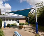 Triangle Perimeter Beam Shade Sail - hdpe outdoor sun canopy