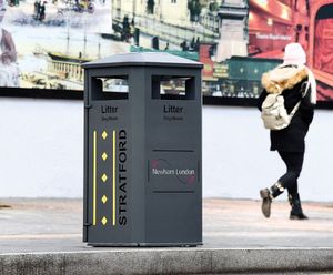 Derby Contemporary Litter Bin - laser cut pattern, 120 litre