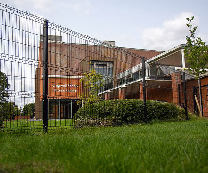 Welded mesh security fencing protects school car park & entrance