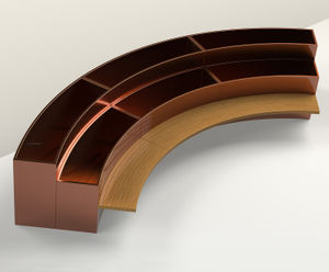Radius Bench Light - curved 2-tier planter with built-in seating
