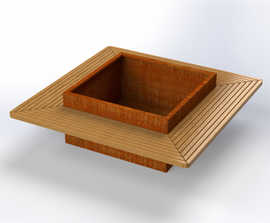 Square Planter with Bench Seating