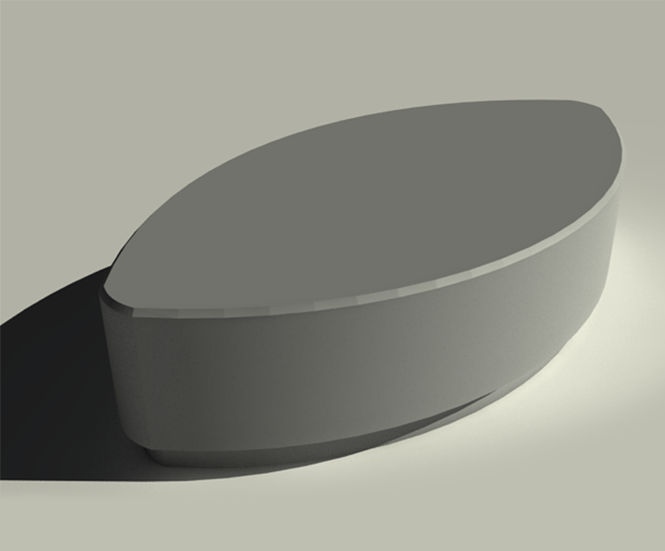 Bench Obelisk - architectural eye shaped public seating