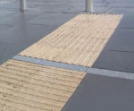 Granite corduroy tactile paving - natural stone ridged paving slabs