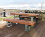 RailRoad Delta - steel and timber picnic bench & table