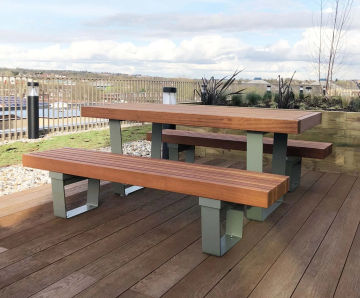 RailRoad Delta - steel and timber picnic bench & table