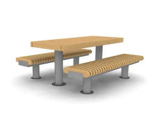 RailRoad Loop - steel and timber picnic bench & table